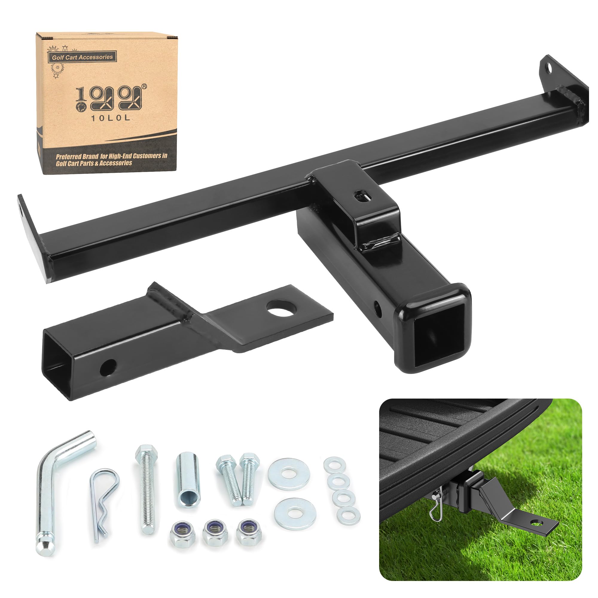 Photo 1 of 10L0L Upgraded Golf Cart Bumper Trailer Hitch for EZGO RXV 2008-up Electric & Gas Cart, Thickened Rear Trailer Hitch Easy to Install
