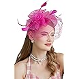 Fascinators Hats 20s 50s Hat Pillbox Hat Cocktail Tea Party Headwear with Veil for Girls and Women