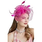 Fascinators Hats 20s 50s Hat Pillbox Hat Cocktail Tea Party Headwear with Veil for Girls and Women