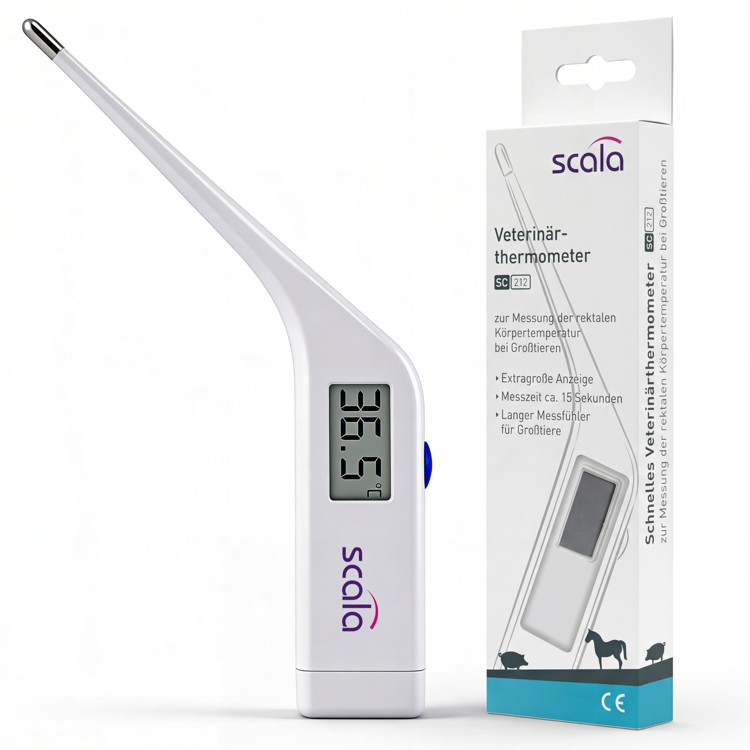 Scala SC 212 Veterinary Thermometer White For Large Animals