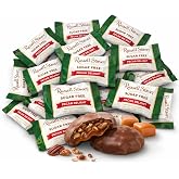 Premium Sugar Free Candy Pecan Delight &ndash; 1 lb (16 oz, 32 Pcs) Bulk &ndash; Individually Wrapped Zero Sugar Dark Chocolate Car &ndash; Diabetic Sugar Free