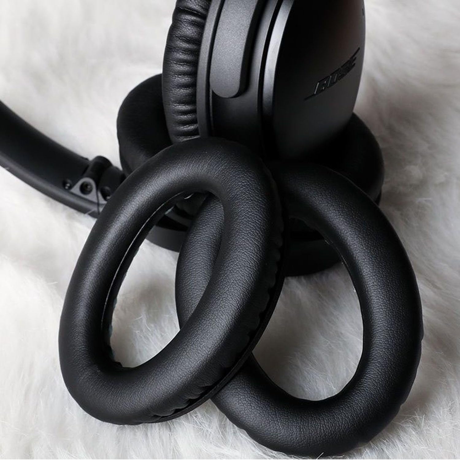 Bose Headphones Replacement Ear Pads for QuietComfort QC35/35ii/25/2/15 Ear Cushions for QC35 QC35ii QC25 QC2 QC15 Ae2 Ae2i Ae2w Sound True & SoundLink (Around-Ear Series Only) Protein Leather