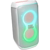 JBL PartyBox Club 120 Portable Party Speaker, Bluetooth, Lights - White | Music Synced Party Lights, Mic And Guitar Input, Fast Charging, Up To 12 Hour Playtime, Splash Proof For Karaoke Events