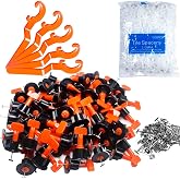 Tile Leveling System Kit,200pcs Reusable Tile Leveler Spacers+1000pcs 1/12" Cross-shaped Tile Spacers+5pcs Wrench+50pcs 1/16" Replaceable Spare Steel T-Pin,Tools for Wall Floor Tile Adjustment(200)