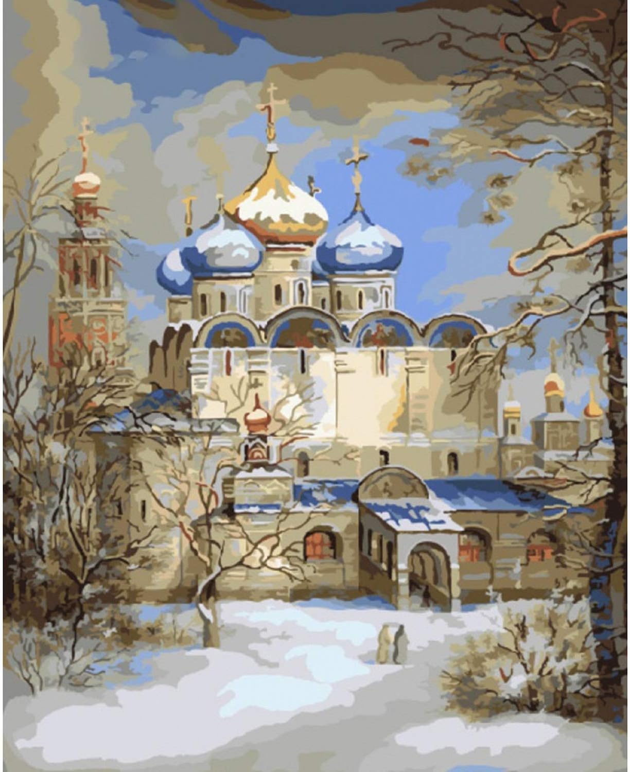 Oil Paint by Numbers Kit Oil Painting by Numbers Castle Landscape Kits Drawing