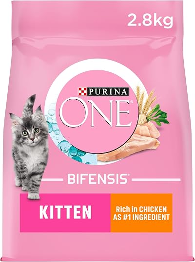 Purina One Kitten Chicken Dry Cat Food 2.8kg Pack of 4