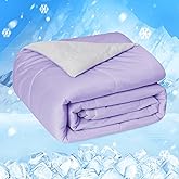 HOMFINE Cooling Comforter Queen Size, Purple Summer Cooling Blanket for Hot Sleepers and Night Sweats, Japanese Double-Sided Cold Tech Fabric Q-Max 0.45, Soft Breathable Silky Smooth Lightweight