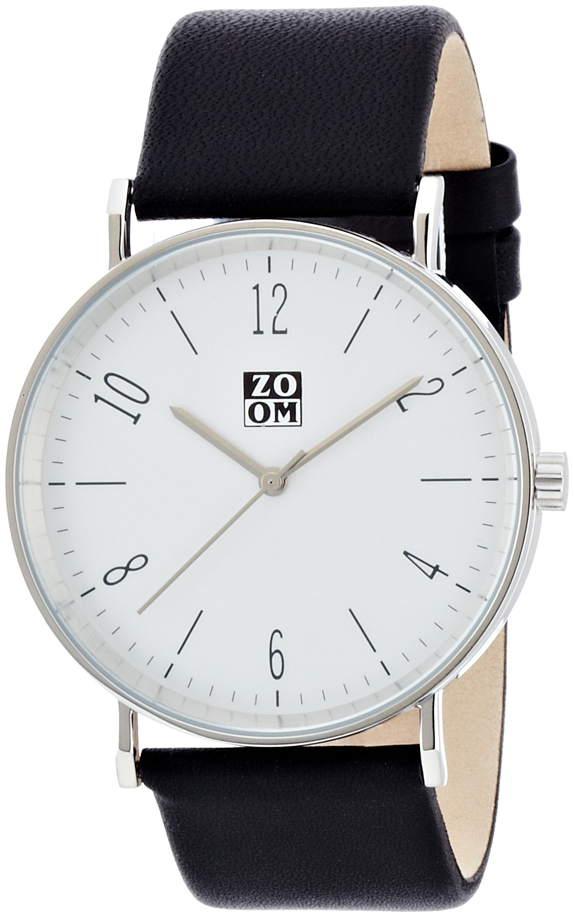 Zoom City Walk Silver Dial Black Leather Strap Gents Watch ZM.3793M.2501