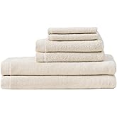 Coyuchi Classic Organic Cotton Terry Bath Towels, 100% GOTS Certified | 6-Piece Towel Set, Quick-Dry, Highly Absorbent, Soft, Lightweight, 2 Hand Towel, 2 Bath Towel, and 2 Washcloth, Undyed