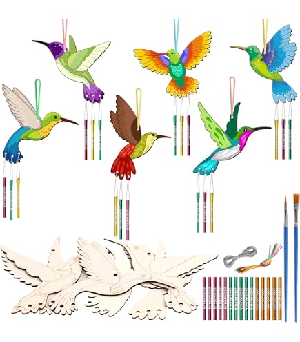 Kit De Atrapasueños Con Pintura De Diamantes - 5 Campanillas De Viento DIY Para Decorar Ventanas, Jardines O Manualidades, Incluye Varios Diseños (mariposa, Corazón, Pájaro...)