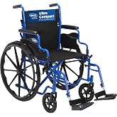 Invacare Wheelchair for Adult, Compact Folding Manual Wheel Chair with Flip-Back &amp; Removable Desk-Length Arms, Fold-Down Backrest, Lightweight Design, Swing-Away Footrests, 300lb Weight Capacity