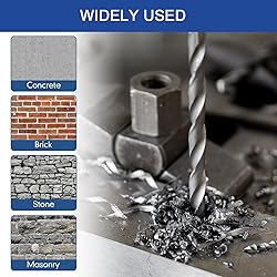 BHTOP 17 Pcs SDS Plus Rotary Hammer Drill Bits and