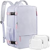 Sinaliy Carry on Backpack, Waterproof 17 Inch Laptop Backpack for Women, Flight Approved Backpack for Travel, College, Work