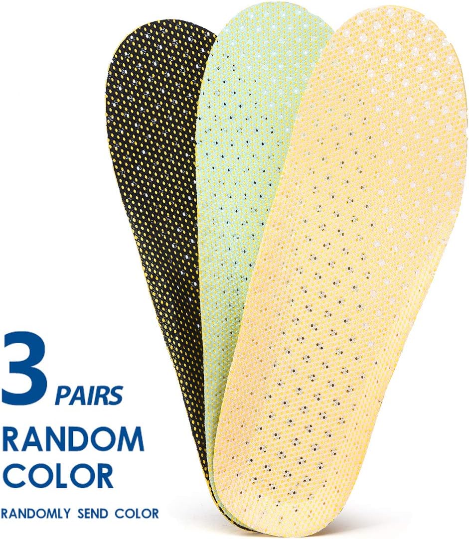 3 Pairs Breathable Shoe Insoles Water Shoes Inserts Sports Shoe Insole Replacement Insoles for Men (US8-12): Health & Personal Care