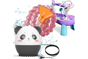 SWANNTQV Pink Water Table Pump (Plug-in) – Summer Outdoor Splash Water Toys for Kids, DIY Double Tube Water Pump for Water Tables(Pink)