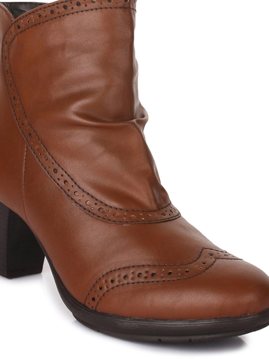 bruno manetti women (ay-105) tan synthetic leather heeled boots