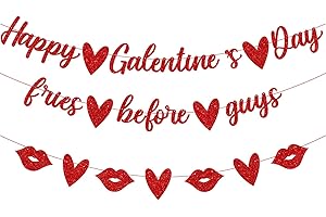 WEIMARO Happy Galentines Day Banner, Fires Before Guys Banner, Happy Galentine’s Day Banner, Galentines Day Party Decorations, Valentines Day Party Decorations Photo Prop Girl Lady Galentines Day Party Decor