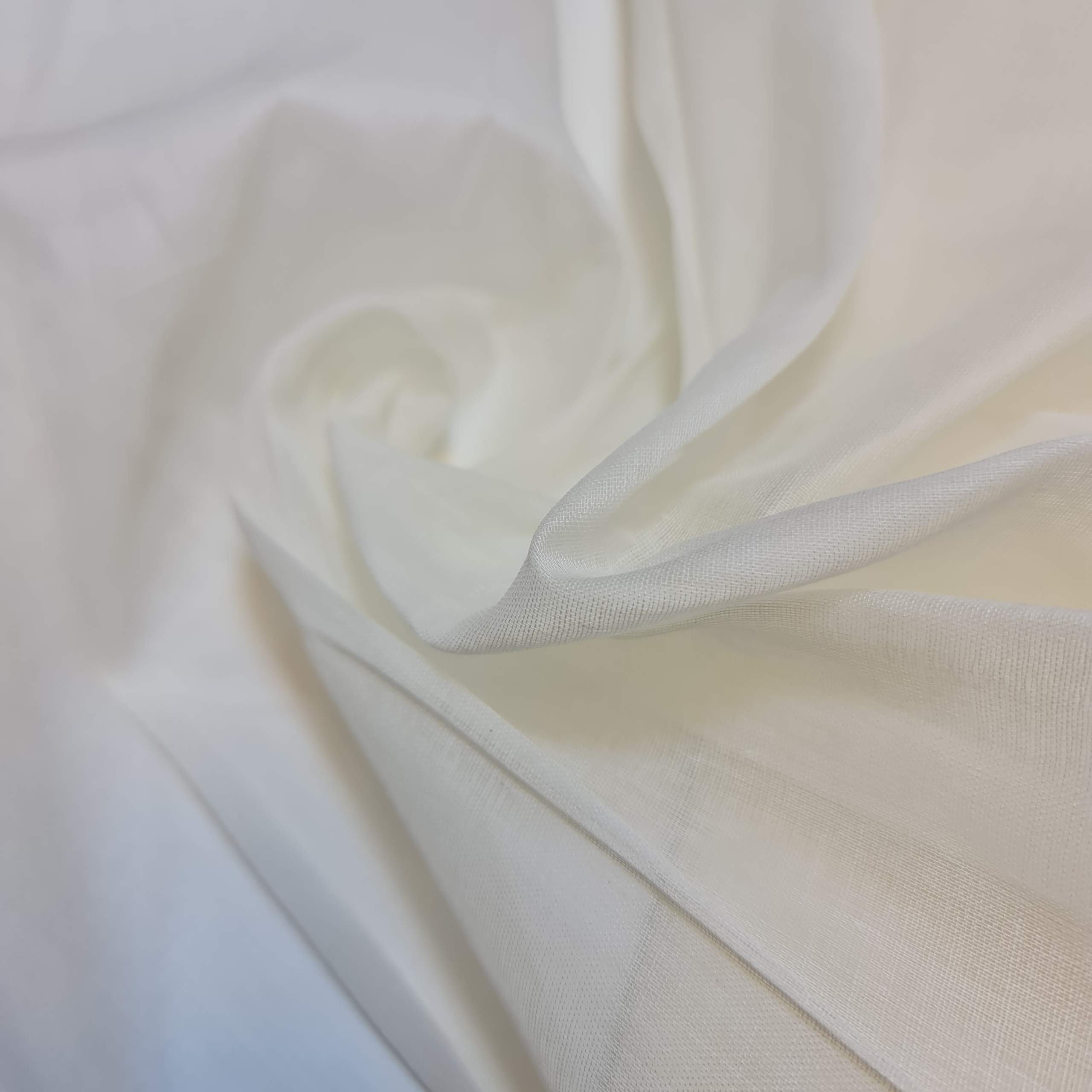 Voile Lawn Fabric, 100% Cotton, Superior Luxury Handle Sheer Gauze Material. Finest Muslin, 17 Colors. Dressmaking, Curtain,Crafts,Face Masks. Cream, 5 Meter