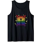 Dia De Los Muertos Rainbow Sugar Skull Owl Tank Top