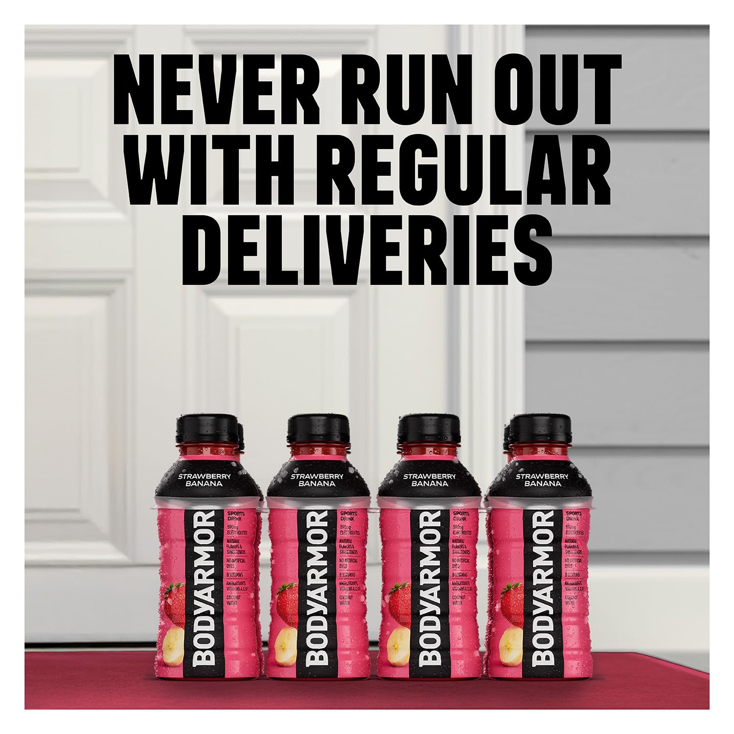 BODYARMOR Sports Drink Sports Beverage, Strawberry Banana, Coconut Water Hydration, Natural Flavors With Vitamins, Potassium-Packed Electrolytes, Perfect For Athletes, 16 Fl Oz (Pack of 12)