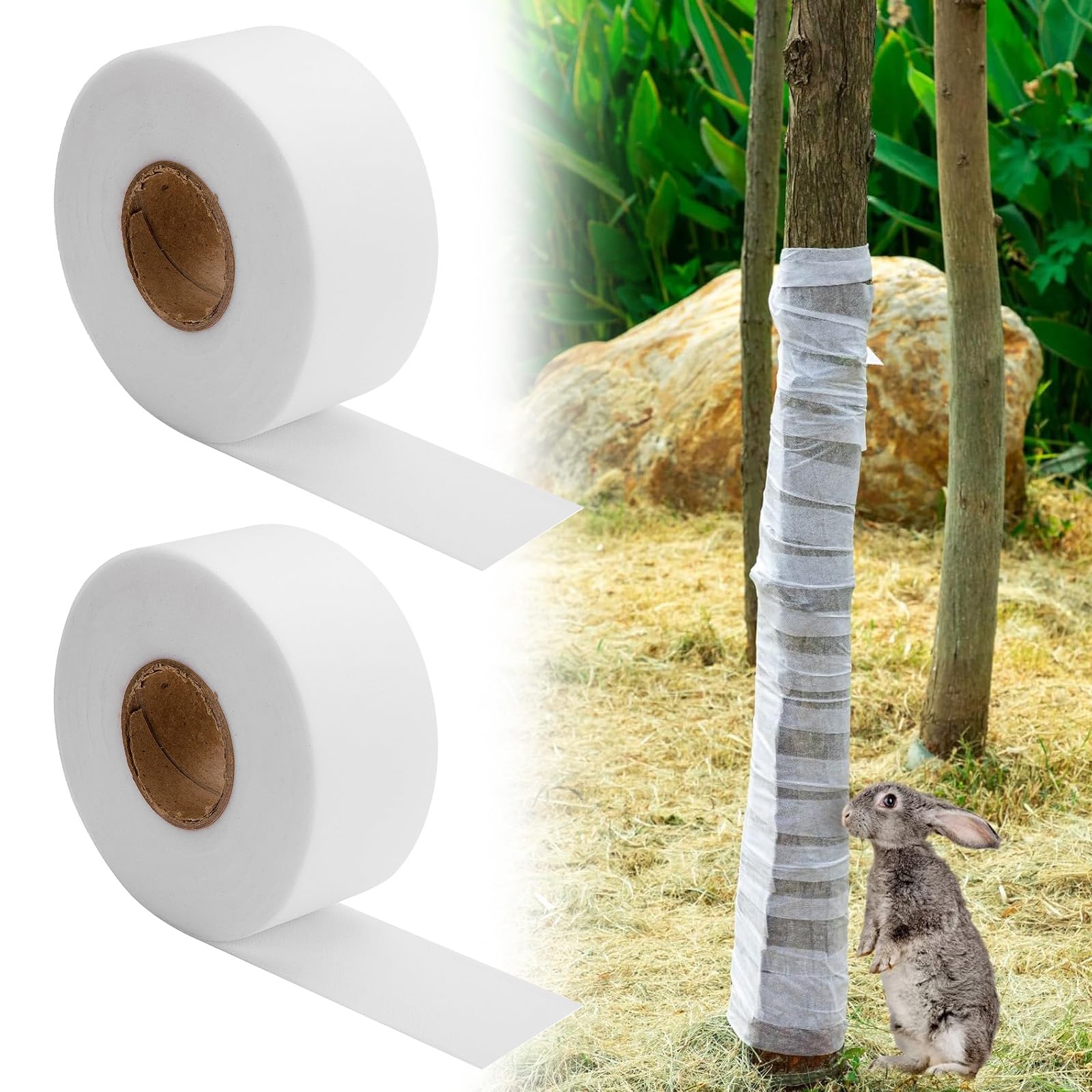 HIQE-FL Baum Winter Protection Wrap Strips, Pack of 2 Tree Protection Bandage, Winter-proof Plant Protection Bandage, Cold Protection, Frost Protection Fleece, Frost Protection Bandage, Keeps Plants