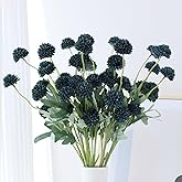 LVEFIT 10 Pcs Emerald Green Kiku Flower Fake Mums Long Stem Flowers,Faux Kiku Flower Bulk,Silk Flowers Mini Chrysanthemum Floral Arrangements,Artificial Flowers Chrysanth Mini Fake Flower