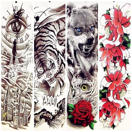 Lihaohao Sticker Tatouage Temporaireroi De Tigre Loup Hibou