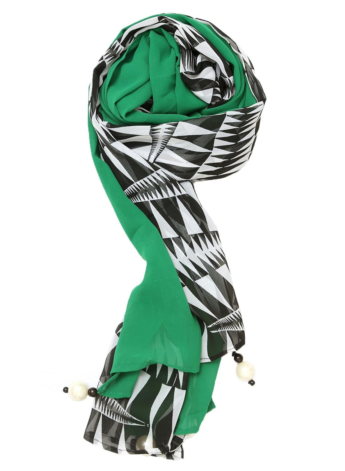 grishti green printed georgette womens stole