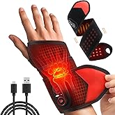 Red Light Therapy Wrist Heating Pad, 36 LED Beads & 3000mAh Battery, Cordless Rechargeable Heated Wrist Wrap with Vibration, 3 Heat Levels, for Daily Comfort, Post-Workout & Gift