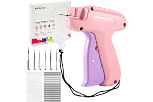 MXSPVCE Stitch Gun for Clothes,Stitch Gun Quick Clothing Fixer, Tagging Gun for Clothing,Sewing Kit-Includes 6 Needle,1500 Black Fasteners&1500 White Fasteners(0.18inch) Purple