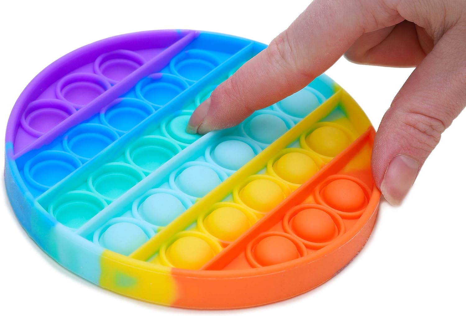 Toyland® Push Bubble Pop Bubble Sensory Fidget Toy - Lots To Choose From (Rainbow Round)