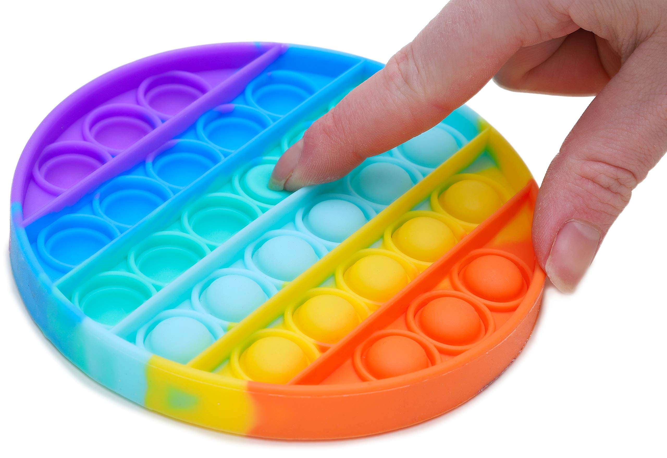 Toyland® Push Bubble Pop Bubble 'Pop It' Sensory Fidget Toy – Many Choices (Rainbow Round)
