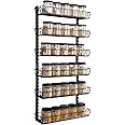 SWOMMOLY Adjustable Wall Mount Spice Rack, 6-Tier Dual-use (Multi-use) Organizer, Black