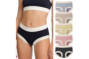 MultiValue High Waisted Underwear for Women, Soft and Breathable Full Coverage Seamless Women's Panties 5 Packs