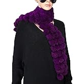 bvya Winter Women Girls Real Rabbit Soft Fur Scarf Warm Neck Wrap