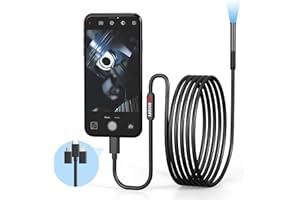 SIBOST Endoscope Camera with Light, Borescope with 6 LED Lights,Endoscope with 9.8ft Semi-Rigid Snake Camera,IP67 Waterproof Inspection Borescope Camera with Light for Android iPhone iPad, Tools for Men