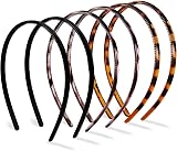 Hanyousheng 6 Pieces Metal Headbands Unisex Hair Hoop Set Black