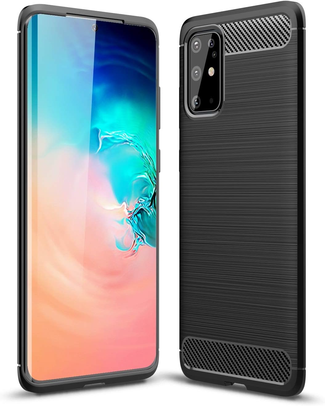 Case Compatible with Samsung Galaxy S20 Plus Case, Compatible with Samsung Galaxy S20+ Case, Carbon Fiber Texture Design Shock Absorption Made Case for Samsung Galaxy S20 Plus (Black)