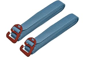 riemot Tie Down Tensioning Straps 2 Packs, Hook Release Luggage Straps, Bike Boat Camping Kayaking Backpacking Lashing Straps with Aluminum Alloy Buckle, Load Capacity 220 Pounds, 3/4x80 Inches, Blue