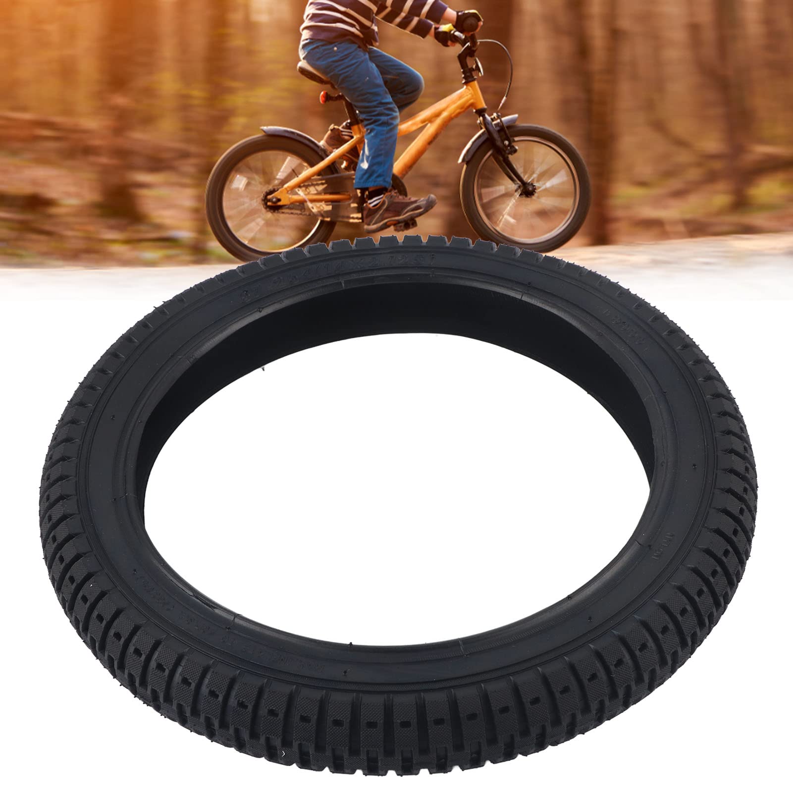 EVTSCAN 280KPa Children Bicycle Outer Tire - H Shaped Pattern Mountain Bike Outer Tyre for Cycling(14 x 2.125)