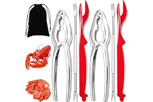 Artcome Artcom 7 Piece Seafood Tools Set - 2 Crab Crackers, 2 Lobster Shellers, 2 Crab Forks, 1 Storage Bag