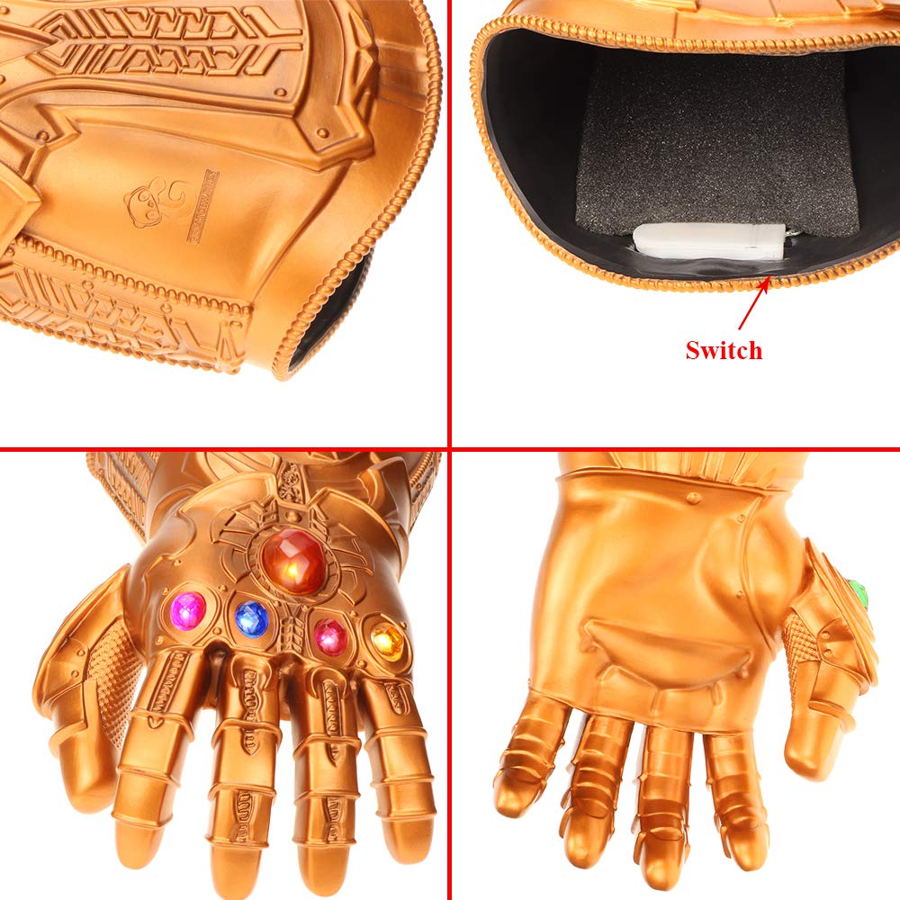 Thanos Glove LED Light Up Flash PVC Glove Avengers Cosplay Costume for Men Endgame (Thanos Glove)