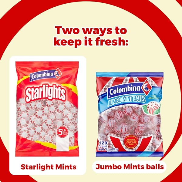 COLOMBINA STARLIGHT MINTS HARD PEPPERMINT CANDY, INDIVIDUALLY WRAPPED, PEPPERMINT FLAVOR, 430 COUNT (80 OZ)