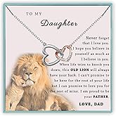 Sereney Valentines Day Gifts for Daughter from Dad Mom, to My Daughter Necklace as Daughter Fahter Gifts from Dad, Mother Daughter Necklace as Brithday Gift for Daughter