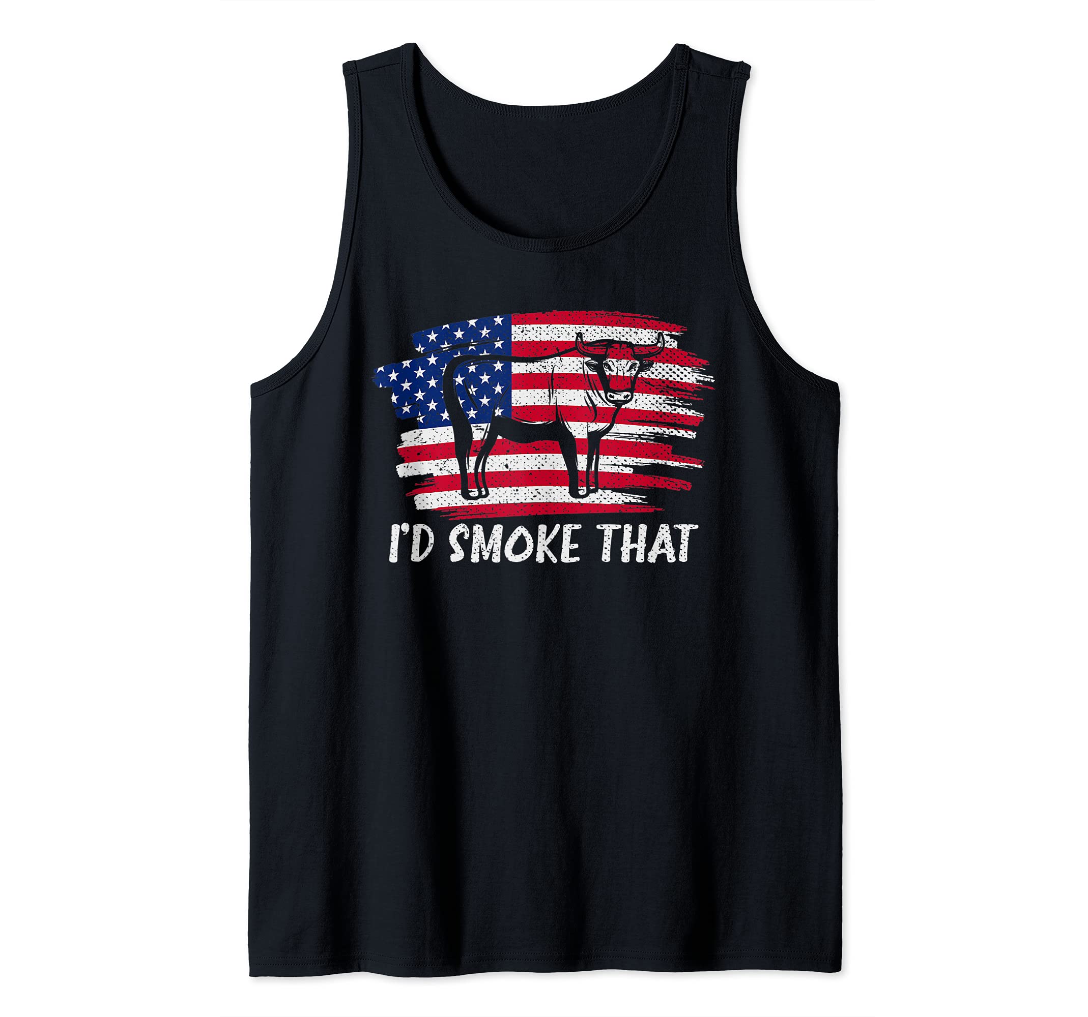 American Pride BBQ Chef Smoked Meat USA Flag Steak Barbecue Tank Top