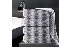 MAGGEA Bath Towel Set Gray 4Pack-35x70 Towel,600GSM Ultra Soft Microfibers Bathroom Towel Set Extra Large Plush Bath Sheet Towel,Highly Absorbent Quick Dry Oversized Towels Spa Hotel Luxury Shower Towels