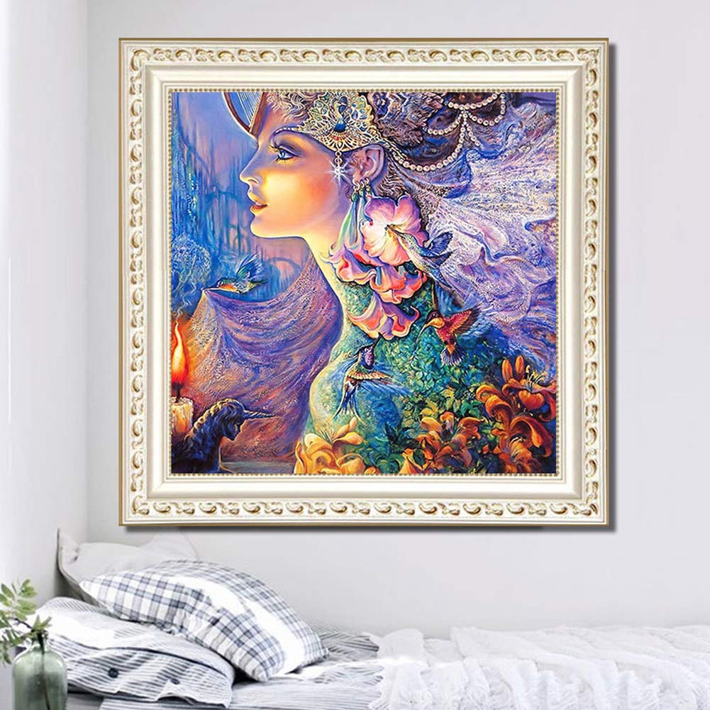 MYSNKU 5D DIY Diamond Painting Kits Full Drill Diamond Embroidery for Adults and Children,Home Art Craft Wall Decor (Beauty, 30x30 cm)