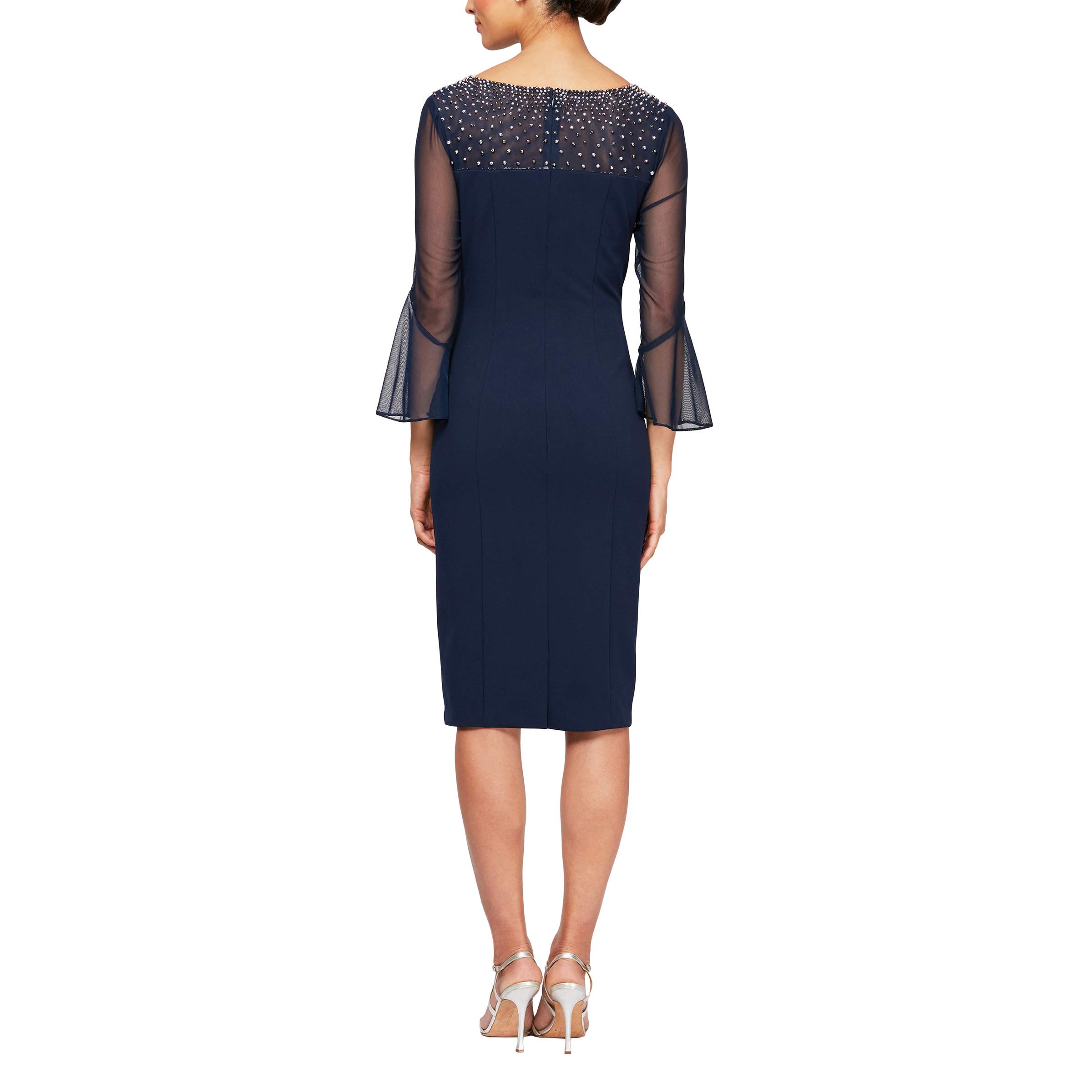 Alex Evenings Women's Short Shift Dress with Embellished Illusion Detail