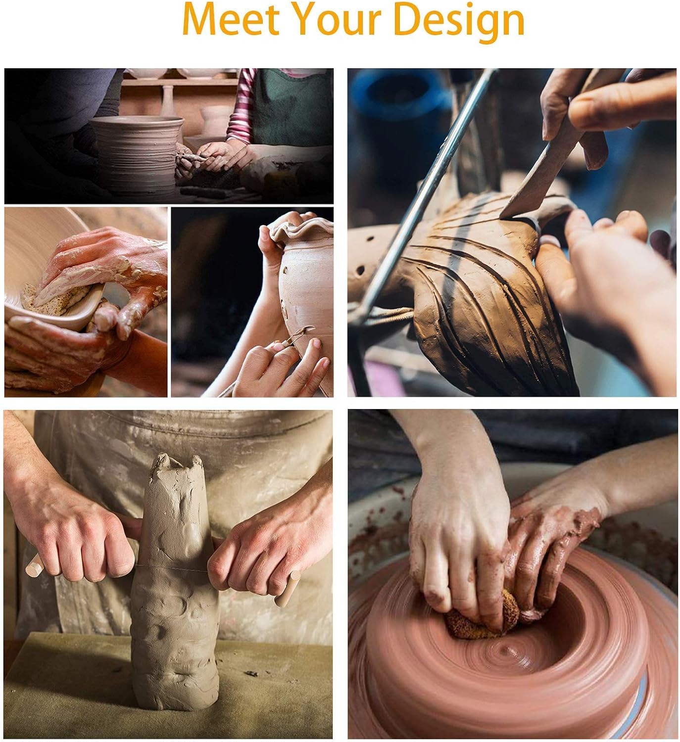 2 Pack Pottery Tools and Clay Sculpting Tool Set, Clay Tools for The Pottery Beginner (16 Pieces)