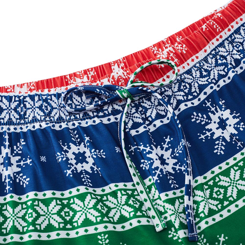 RAISEVERN Winter Autumn Pajama Bottoms Funny Multicolor Stripe Christmas Sleep Pants Casual Home Sleep/Lounge Pants for Men Teens Boys